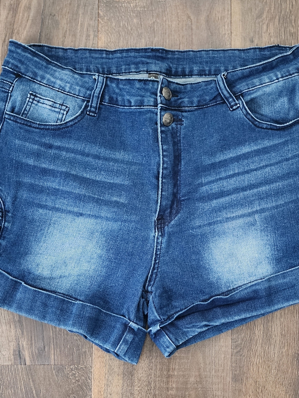 Crazy Train Women's Blue High-Rise Denim Shorts